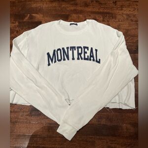 White waffles long sleeve cropped